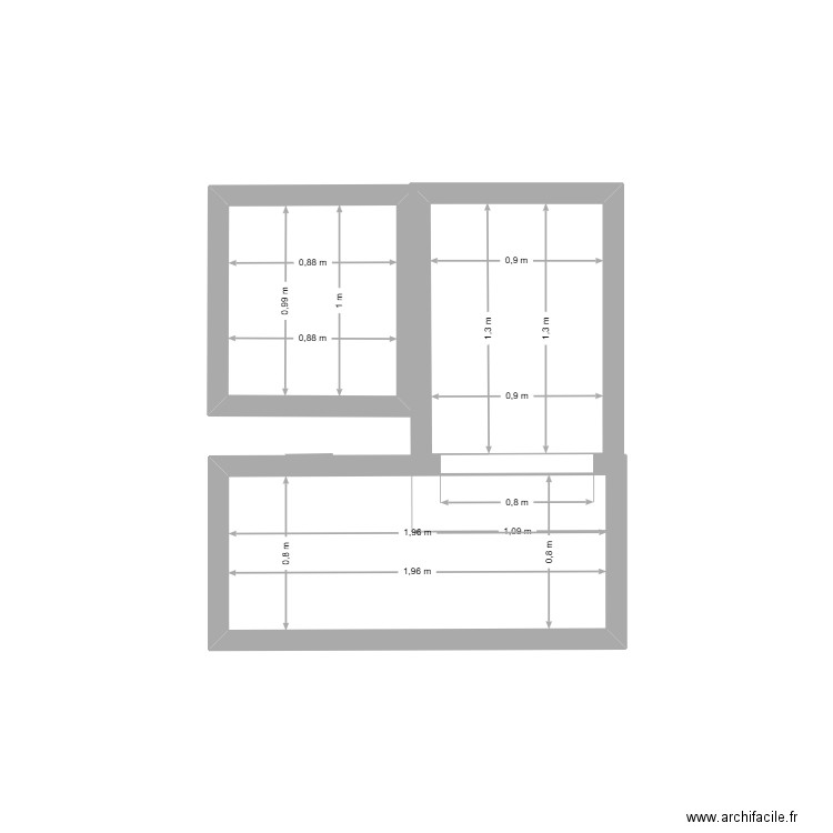 teste 1. Plan de 3 pièces et 4 m2