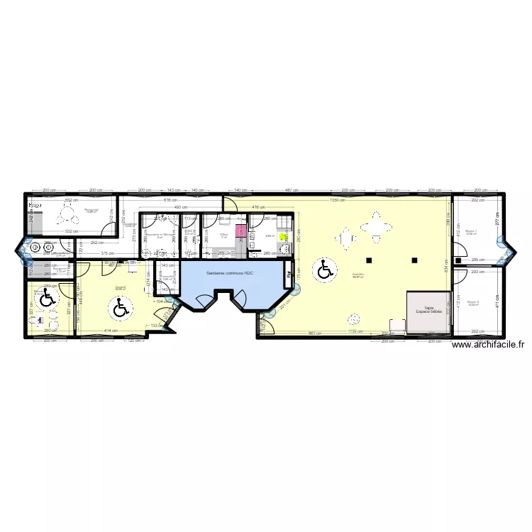 St Michel/Orge 23 Rosi&egrave;res - Urba zones accessibles. Plan de 