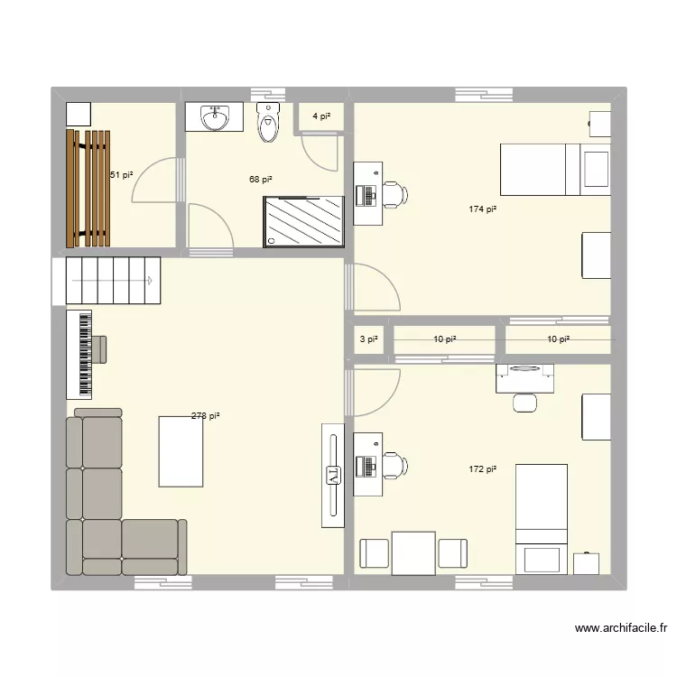 FG58-C1. Plan de 9  et 71 m²