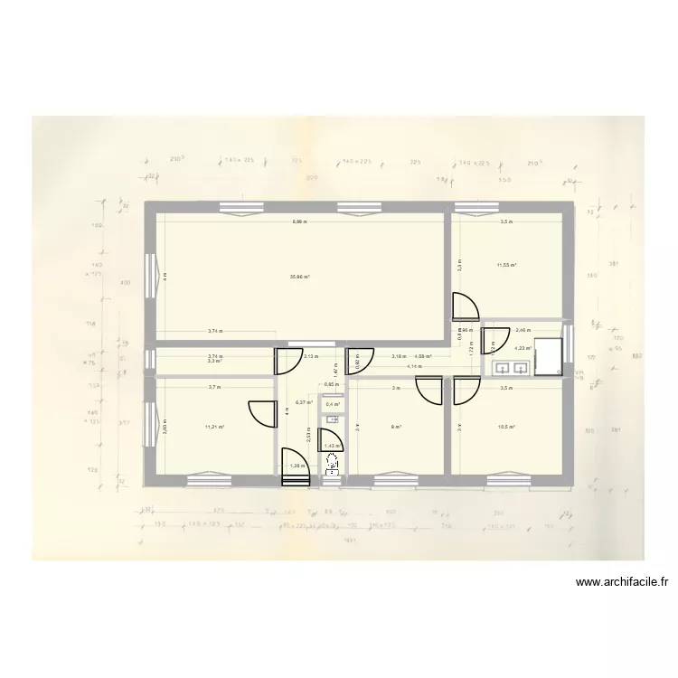 STLeonard avcs cloisons RdC. Plan de 11 et 99 m² STLeonard avcs cloisons RdC. Plan de 11 et 99 m²