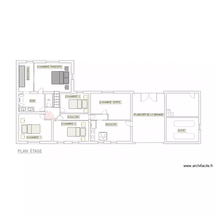 ANDRE BERNARD ETAGE. Plan de 