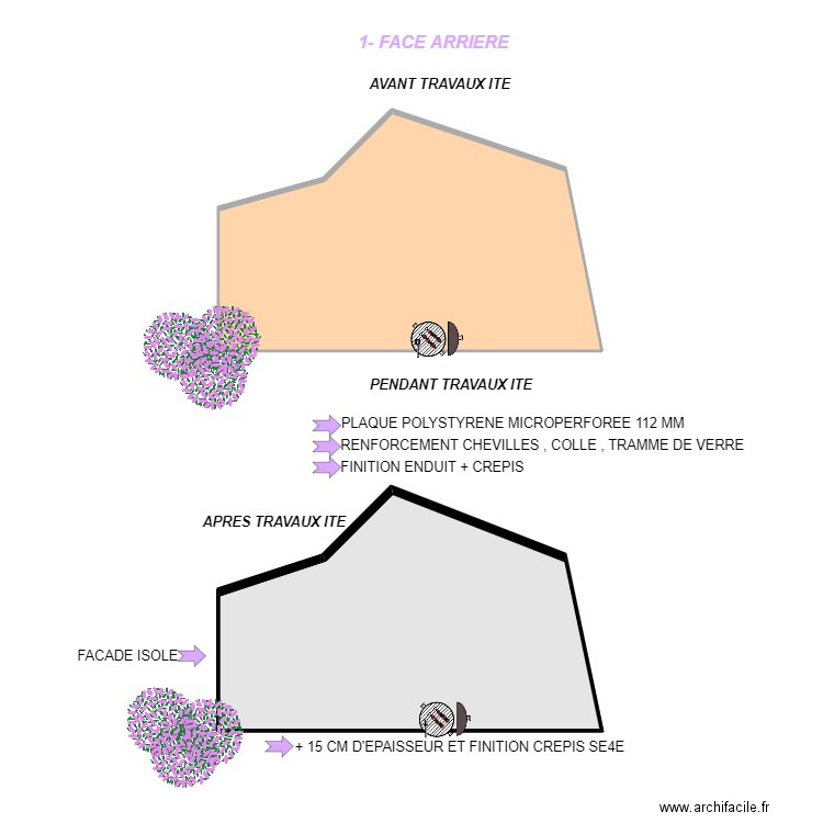 THILLOY. Plan de 2 pièces et 113 m2