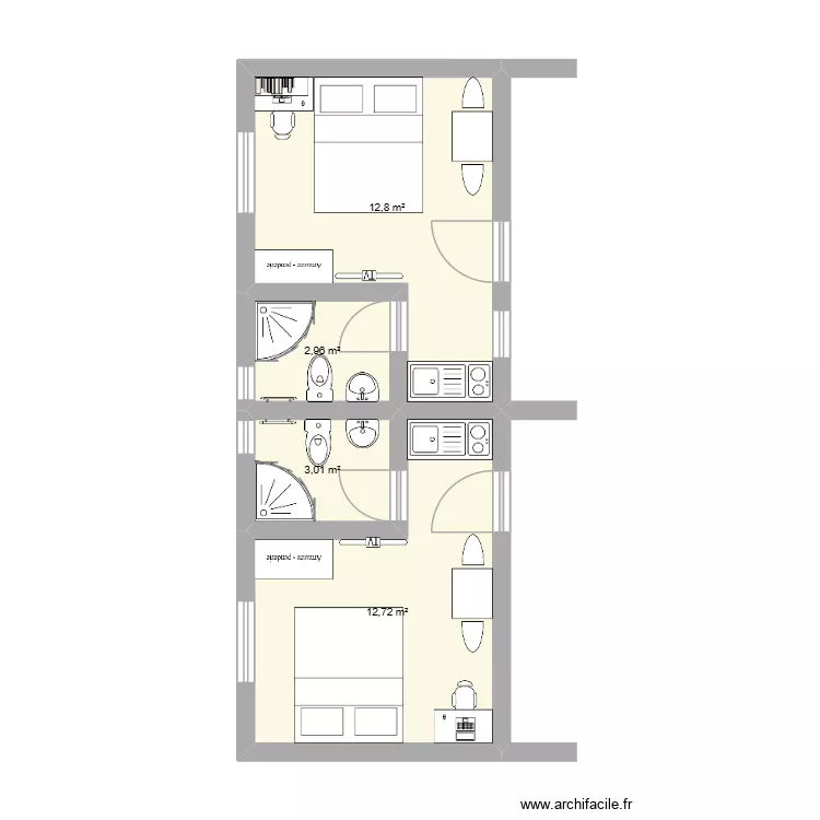 R&eacute;sidence Yakro. Plan de 4  et 31 m²