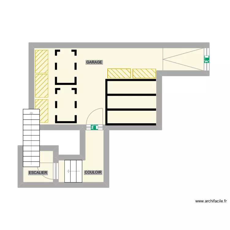GARAGE. Plan de 3  et 31 m²