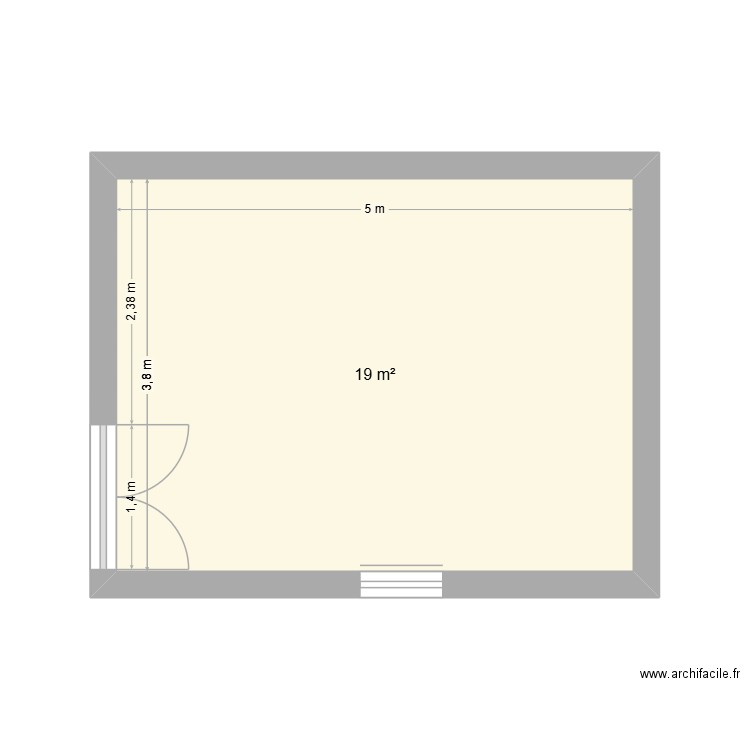 abri jardin. Plan de 1 pièce et 19 m2