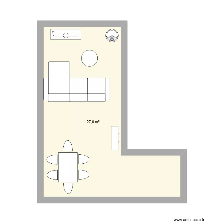 Espace de vie 2. Plan de 1  et 28 m²