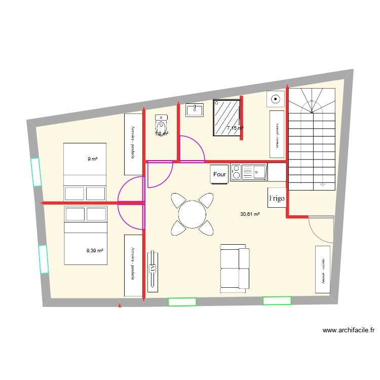 R +1. Plan de 0 pièce et 0 m2