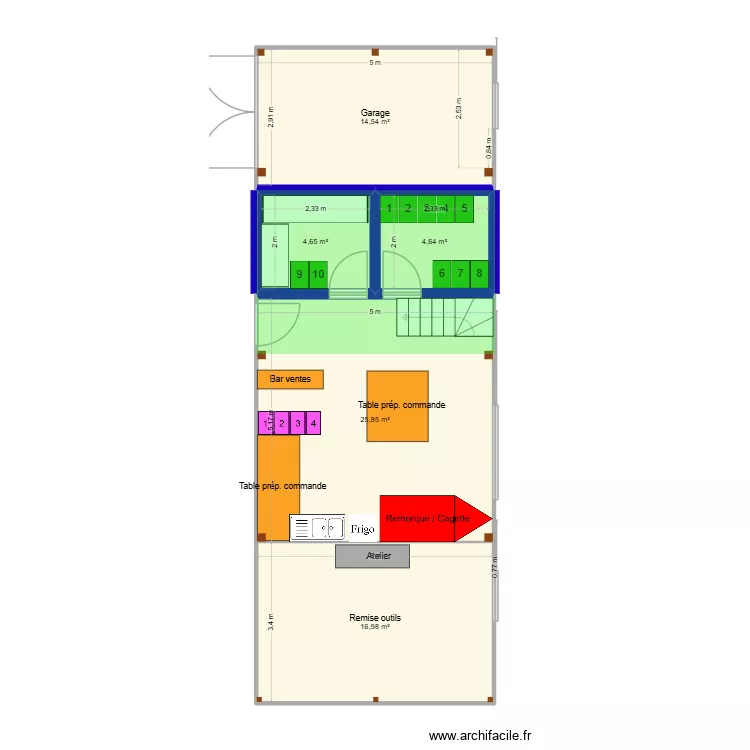 Hangar_Le Jardin de la Maison Rouge_Monnaie_vNORD. Plan de 5  et 67 m²