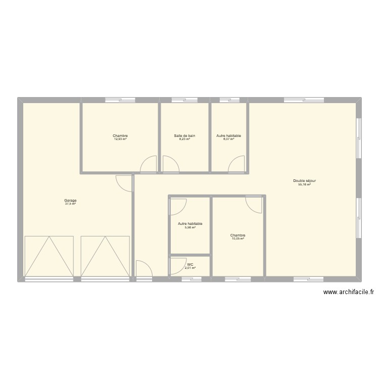 Zoé88. Plan de 8 pièces et 138 m2