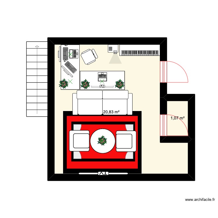 bureau. Plan de 0 pièce et 0 m2