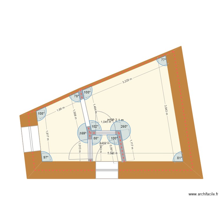 aveyroad. Plan de 1 pièce et 13 m2