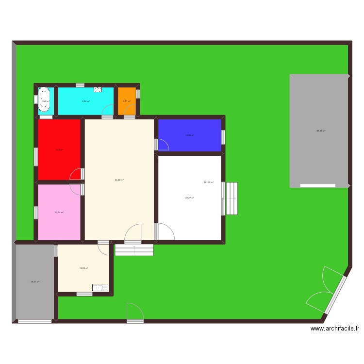 haytem. Plan de 12 pièces et 444 m2