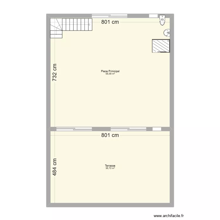 St Nicolas surface habitable. Plan de 2  et 97 m²