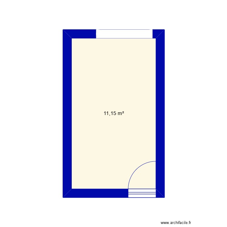 Chambre MV. Plan de 1 pièce et 11 m2