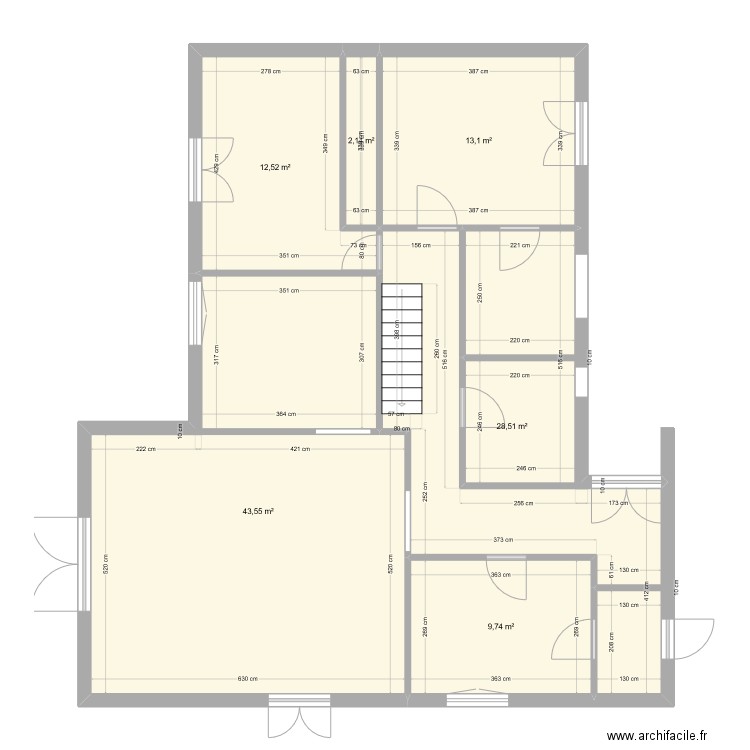 Gif. Plan de 6 pièces et 110 m2