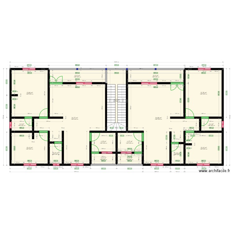Plan François bon. Plan de 17 pièces et 168 m2