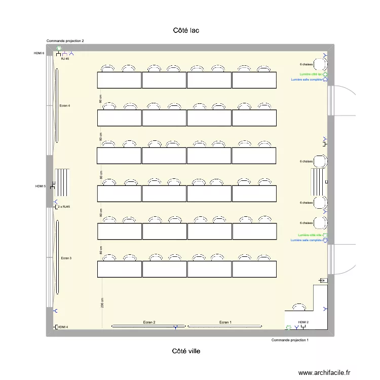 Salle Oxyg&egrave;ne 4. Plan de 