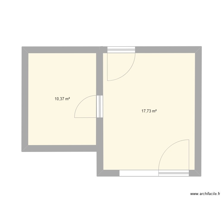 studio arianne. Plan de 2 pièces et 28 m2