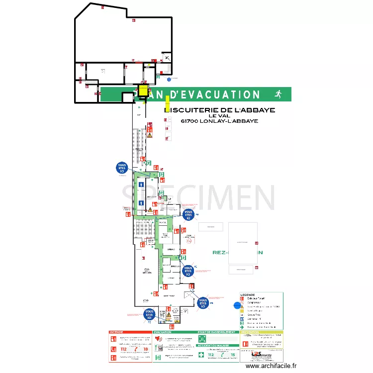 REZ DE JARDIN BISCUITERIE. Plan de 