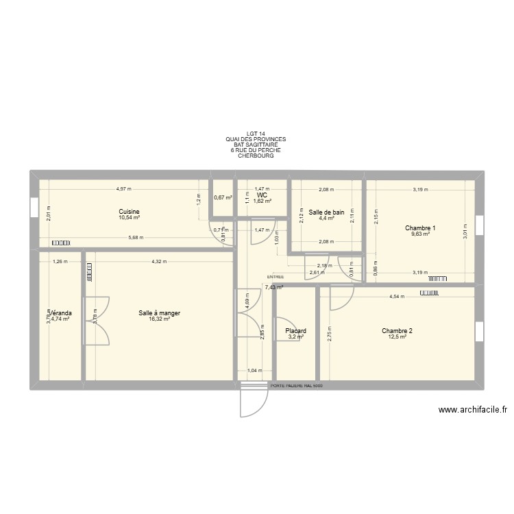 BAT SAGITTAIRE LGT 14. Plan de 10 pièces et 71 m2