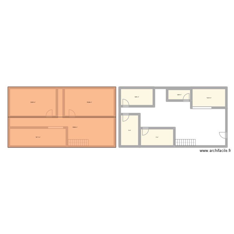 plan maison. Plan de 9 pièces et 133 m2
