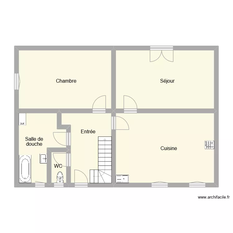 renaudat rdc. Plan de 6  et 88 m²