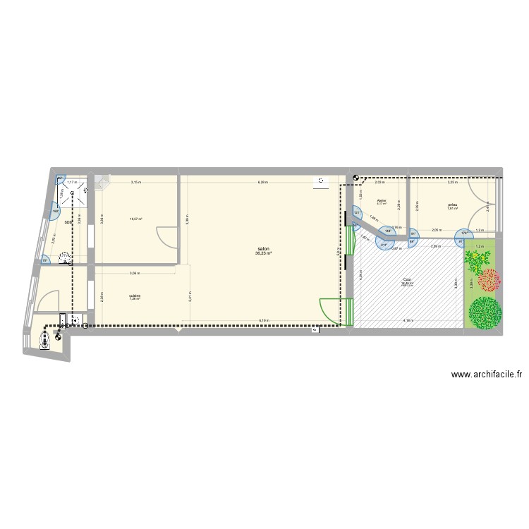 rez de chaussée - plomberie. Plan de 10 pièces et 95 m2