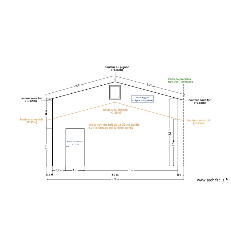 plan facade garage 2. Plan de 0 pièce et 0 m2