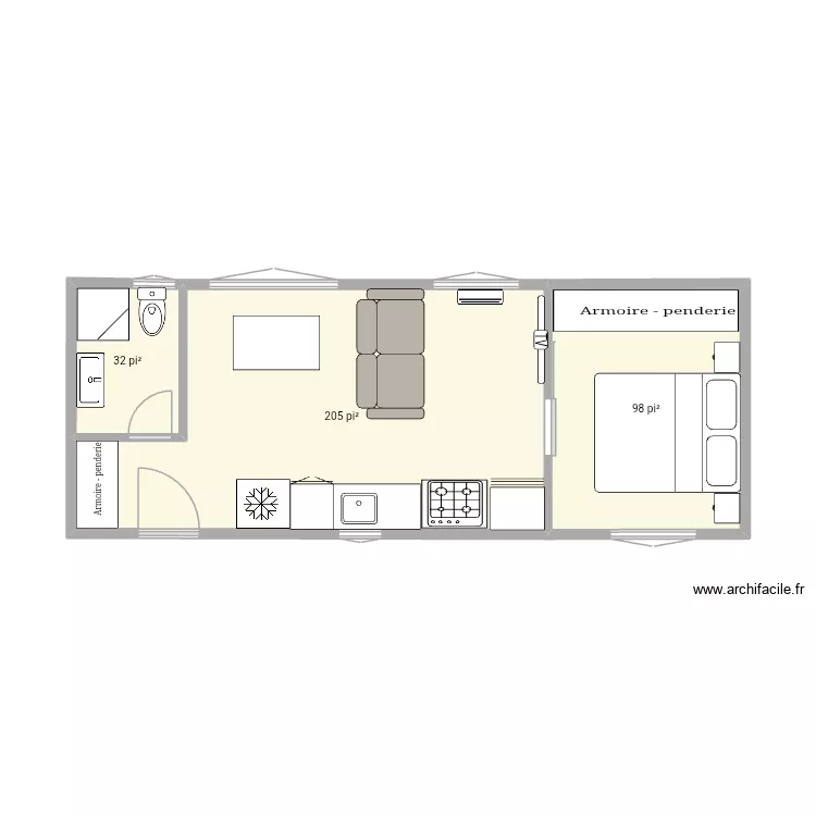 F Lavoie 6. Plan de 3 Pièces et 31 m²