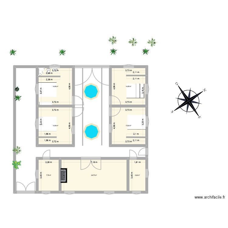 Plan_home. Plan de 7 pièces et 99 m2