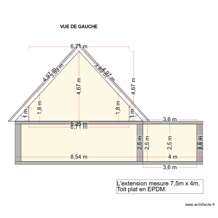 extension ludo coupe cot&eacute;. Plan de 