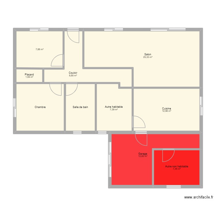 quievy. Plan de 10 pièces et 101 m2