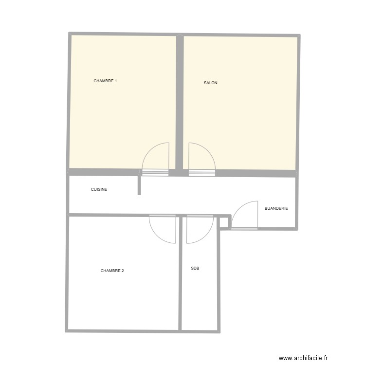 BOSSEBOEUF EXISTANT. Plan de 1 pièce et 27 m2