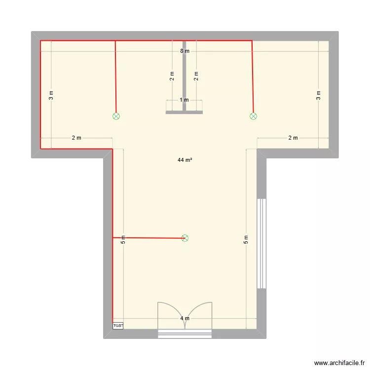 plan CONTROLE  M.martin. Plan de 1  et 44 m²