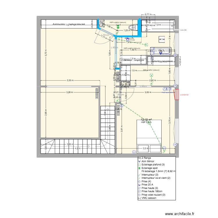 DEMAY cotes mises a jour. Plan de 16 pièces et 234 m2