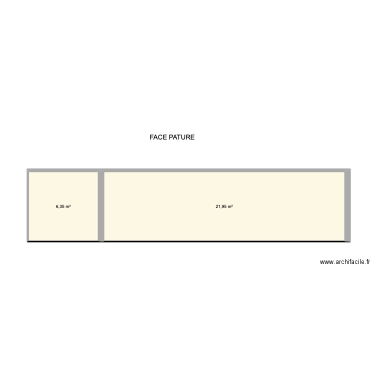 face COTE PATURE . Plan de 2 pièces et 28 m2