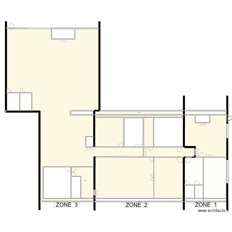 LABO 1. Plan de 20 pièces et 1151 m2