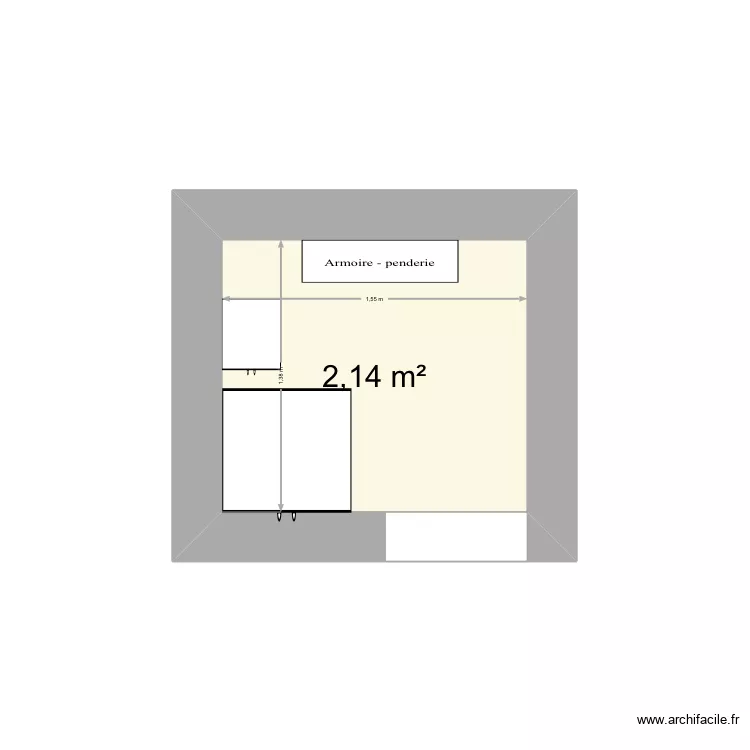 Cave 2. Plan de 1 Pièce et 2 m²