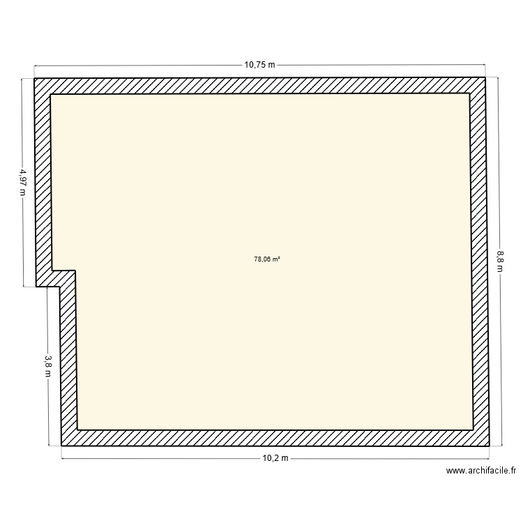 Impasse de l\'hérault. Plan de 1 pièce et 78 m2