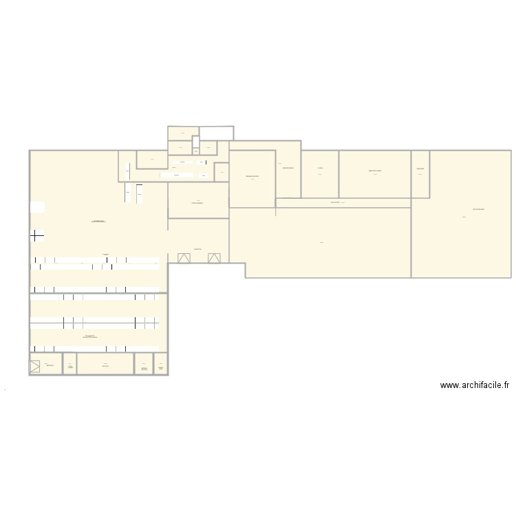 PROJET LIGNE PLATS CUISINES LTG v6BIS. Plan de 22 pièces et 3245 m2