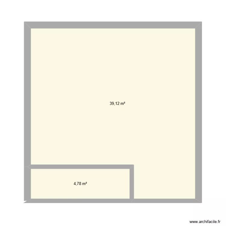 Chambre parentale M&eacute;r&eacute;ville. Plan de 2  et 44 m²