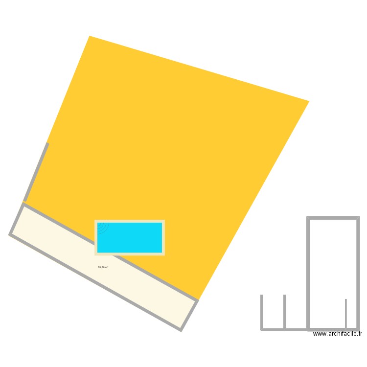 RIEU MAISON. Plan de 1 pièce et 78 m2
