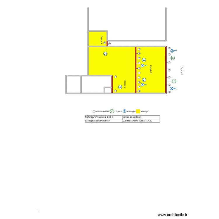 Jobson. Plan de 6 pièces et 69 m2