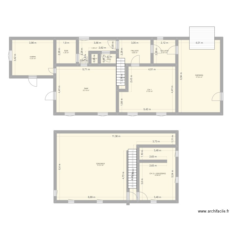 la mathaude. Plan de 13 pièces et 181 m2