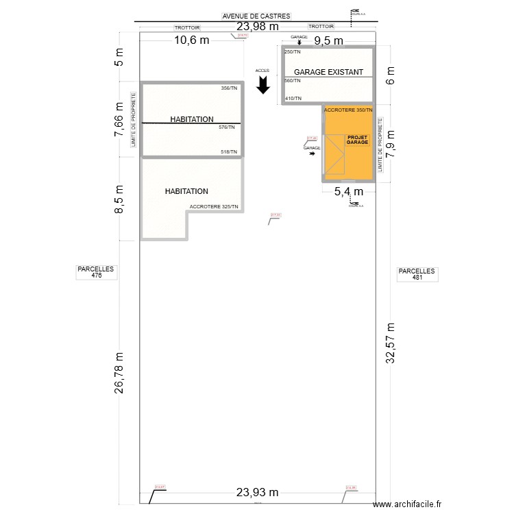 PLAN DE MASSE V3. Plan de 4 pièces et 227 m2