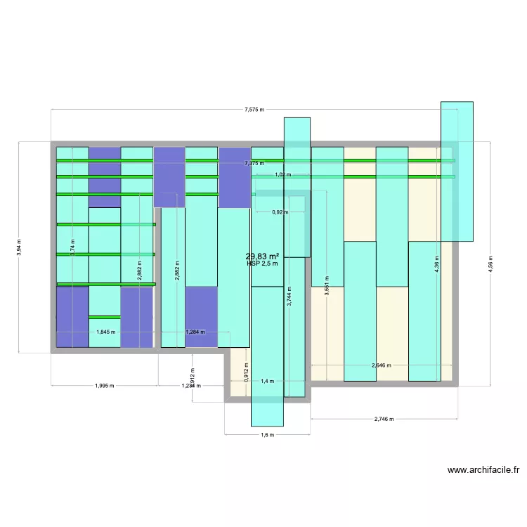 Chambre Charlie. Plan de 1 pièce et 30 m² Chambre Charlie. Plan de 1 pièce et 30 m²