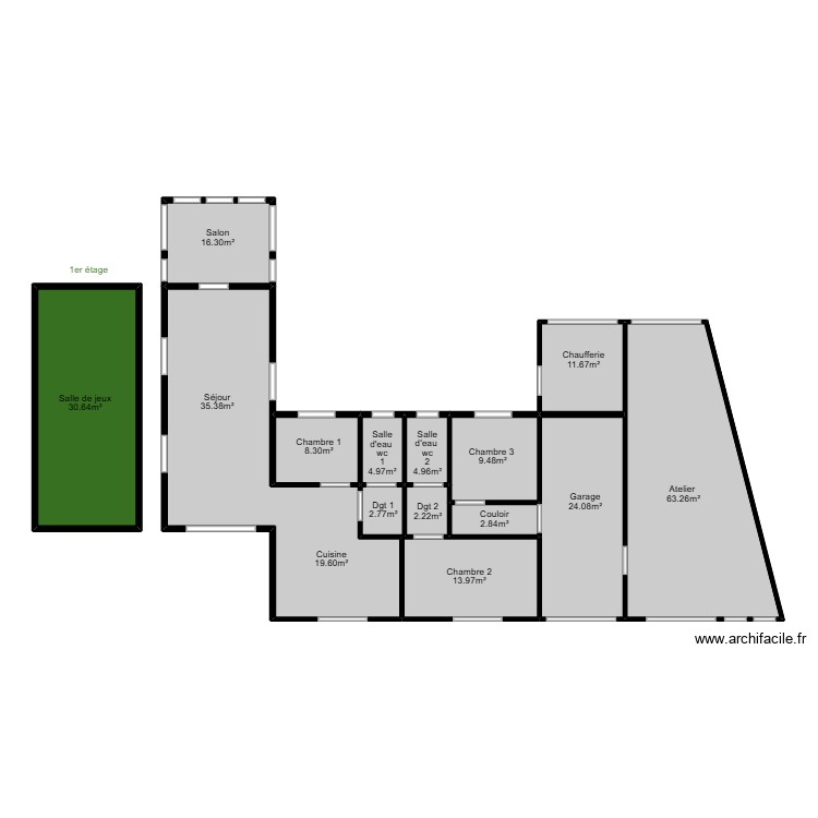 Lisik lile dyeu mesurage. Plan de 0 pièce et 0 m2