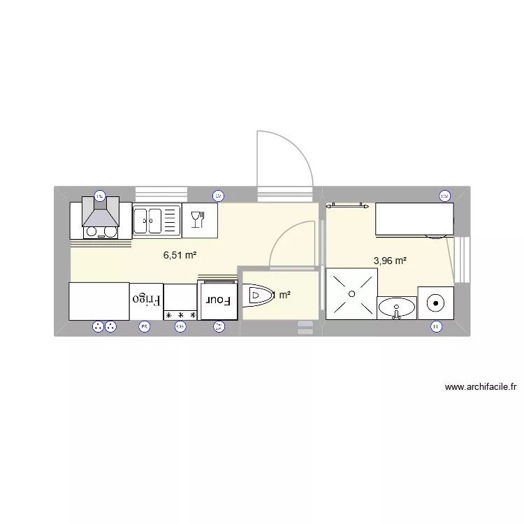 maison. Plan de 3  et 11 m²