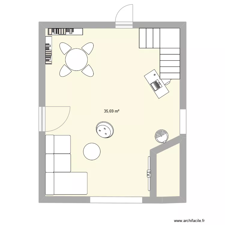 salon. Plan de 1 et 36 m² salon. Plan de 1 et 36 m²