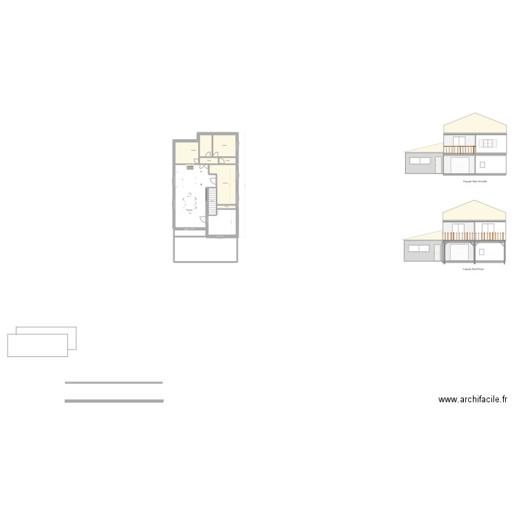 Façade Sud arlette. Plan de 7 pièces et 49 m2